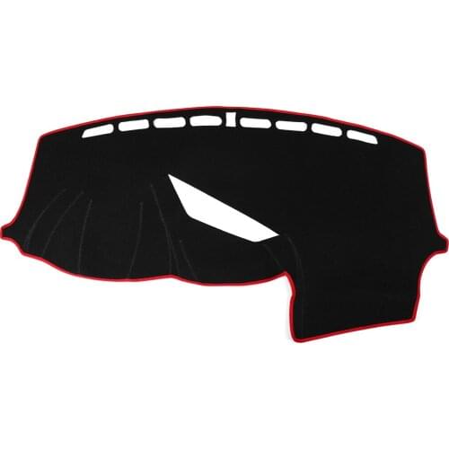 Black/Red RHD Car Dashboard Cover Nonslip Anti-dirty Dash Mat Pad for-Ford Focus RS 2015-17 Auto Dashboard Cover Protect