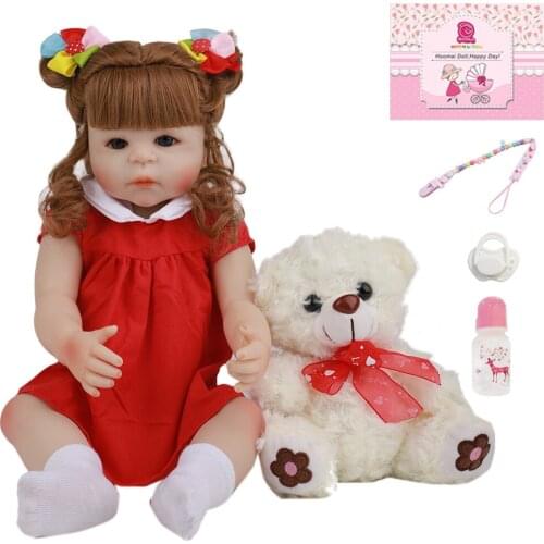 18Inch New Design Reborn Baby Dolls 45CM Fashion Full Silicone Body Newborn Girl Babies Doll Toy Reborn Christmas Gifts Present