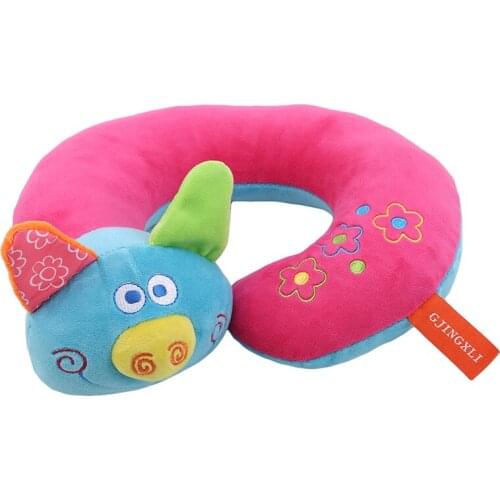 Soft U-Shaped Plush Sleep Neck Protection Pillow Office Cushion Cute Lovely Animal Travel Pillows For Children Adults