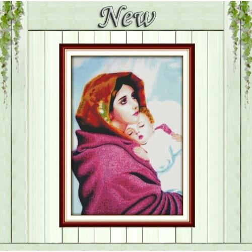 Holy mother & holy son,11CT Counted print on Canvas DMC 14CT Cross Stitch Embroidery kit,Needlework Set,Christian Jesus painting