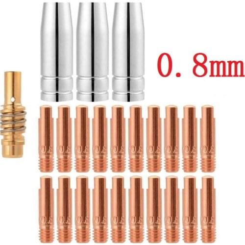 24PCS MB15 MIG Consumables Kit Contact Tips Shroud Nozzle Holder Spares MIG Welders Contact Tips MB15 Shroud Nozzles