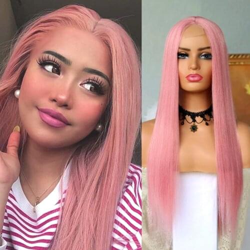 Synthetic Hair Wig Dark Pink Wigs Replacement Wigs for Fashion Women Heat Resistant Long Straight Synthetic Hair
