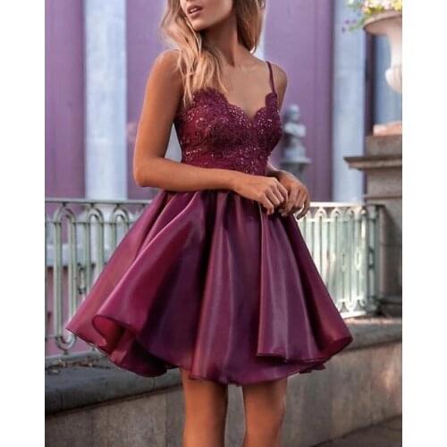 Organza Appliques Beaded Homecoming Dresses Spaghetti Straps V Neck Graduation Dress Short Cocktail Dresses vestido de formatura