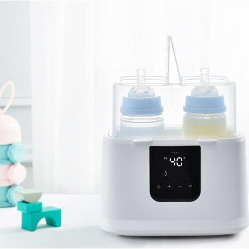 Baby Bottle Warmer & Bottle Sterilizer, Double Bottle Warmer for Breast Milk, LCD Display Accurate Temperature Control, Constant