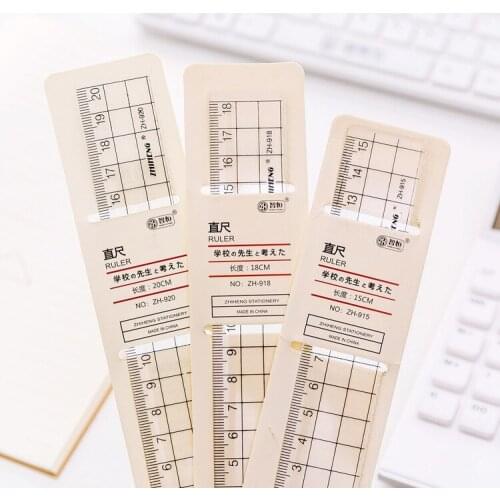 Simplicity Grid Ruler Set Transparent Acrylic Plastic Students Creative Protractor Drawing Tools School Supplies Stationery Gift