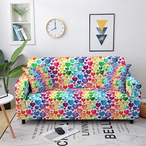 Colorful Printed Sofa Covers for Living Room Corner Sofa Cover Elastic Couch Slipcovers Sofa Protector Couch Cover 1-4 Seaters