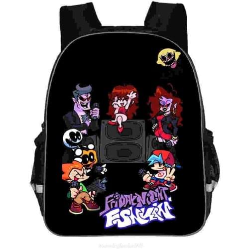 Video Game Cartoon Anime Friday Night Funkin Backpack Kindergarten 3D Back To School Bookbag Kids 11/13/16 inch Bag Children