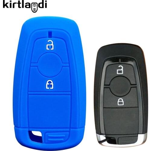 Silicon Remote Fob Key Case Holder for Ford Ecosport Kuga S-MAX F150 Fusion Edge Explorer Mustang 2 Button Smart Keyless Shell