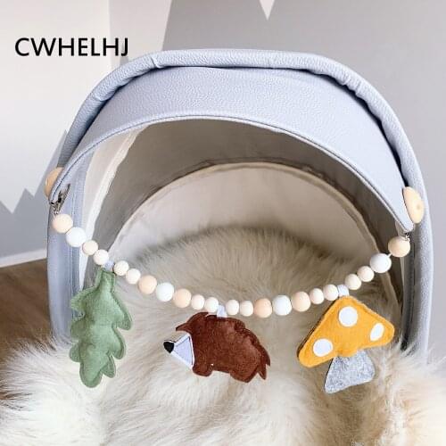 INS Nordic Wooden Baby Bracelet Pram Clip Kids Bed Hanging Rattles Toy Pacifier Chain Nursery Baby Bedroom Decoration Gift