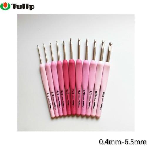 1PCS Japan Tulip TER/TEL Etimo Crochet Hook Pink Resin handle Knitting Needles Original Tools authentic Imported Japan 0.4-6.5mm