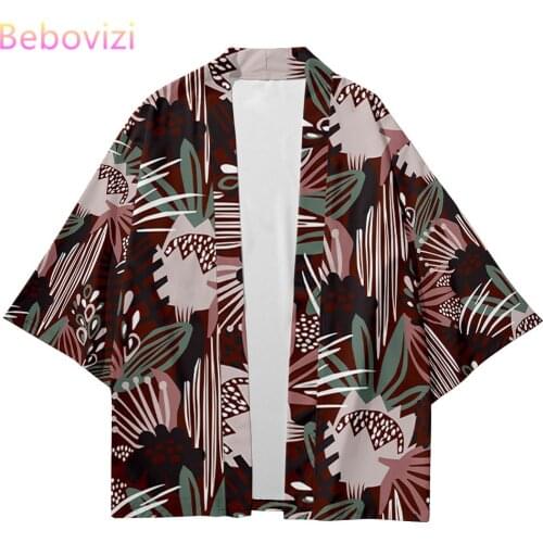Plant Floral 6XL 5XL 4XL Loose Japanese Streetwear Cardigan Women Men Harajuku Haori Kimono Cosplay Top Shirts Yukata Tao Robe