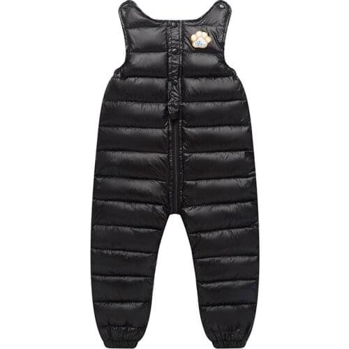 Baby Toddler Warm Belt Pants for Girls and Boys Children Suspender Winter Down Cotton Suit Overall 2018 Kids Casual Overalls Set