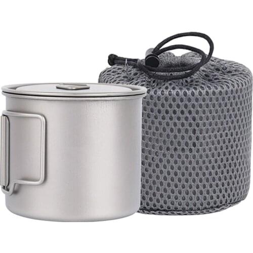 Titanium Cup 550Ml Ultralight Portable Pot Titanium Water Mug Cup For Outdoor Camping Hiking Backpacking