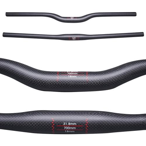 TOSEEK T800 Carbon Fiber Bike Mountain Flat/Rise Handlebar 31.8mm Cycling MTB Handlebars Bicycle Parts 3K Matte Black