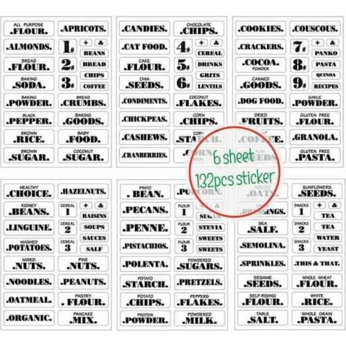 Waterproof Transparent Food Label Stickers Self-Adhesive Resistant Home Kitchen Pantry Stickers Organization Label Stickers