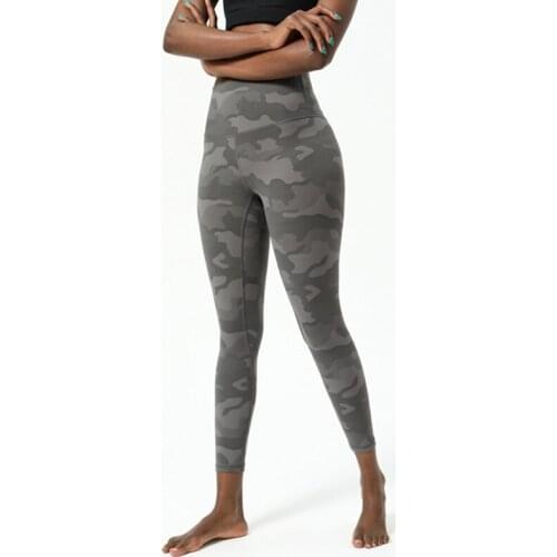Camouflage Printing Women High Waist Yoga Pant Sweat Absorption Training Fitness Gym Elastic Quick Drying Running Sport Leggings