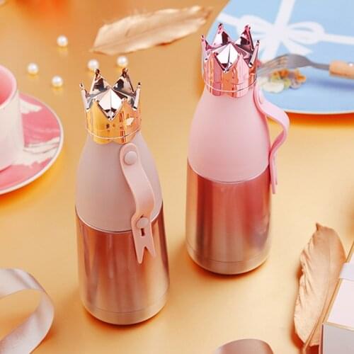 304 Stainless Steel Inner Thermos Cup Crown Thermos Portable Thermos Cartoon Childrens Warm Water Cup Goddess Thermos Mug 1pc