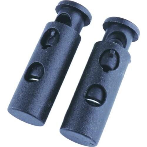 20 PCS Plastic cord lock Spring Cord Stoppers Ends 2 holes Toggles Clip Apparel Bungee Cord Elastic Rope Strings Cord Accessorie