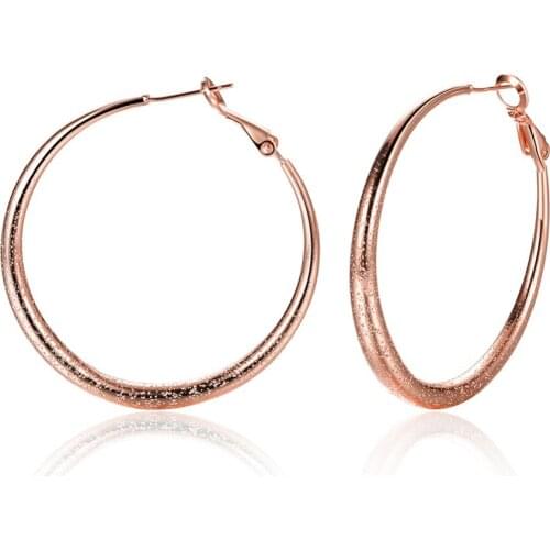 2018 new fashion jewelry,24k earrings, geometric round earrings round pendant rose gold earrings, E095-b