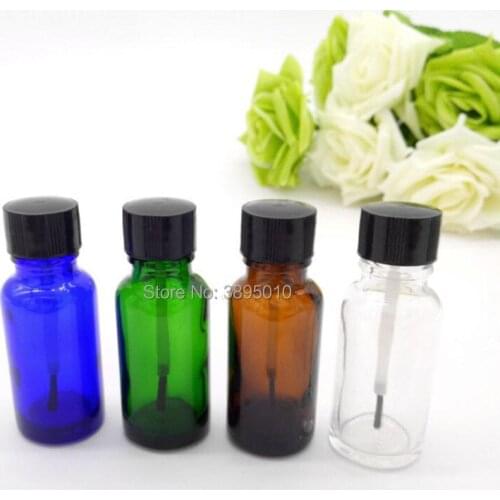 5ml 10ml 15ml Clear/Amber/green/blue Nail Polish Bottle Makeup Tool Glass Container Empty Cosmetic Tubular Bottles F291