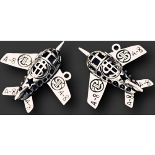 5pcs Silver Plated A-8 Aircraft Model Pendants Retro Necklace Metal Accessories DIY Charms For Jewelry Crafts Making A818