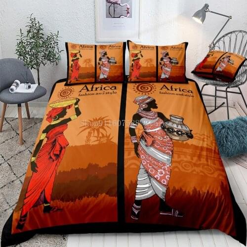 Africa Women Printed Bedding Sets Ethnic African Duvet Cover And Pillowcase 2/3Pcs Duvet Cover Set Home Textile