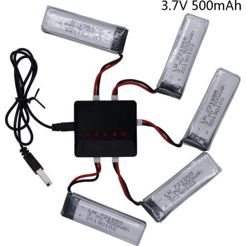 3.7V 500mAh 721855 Lipo Battery with charger XH2.54 Plug for E50 E50S T37 H37 Drone RC Helicopter toys accessory 3.7 V