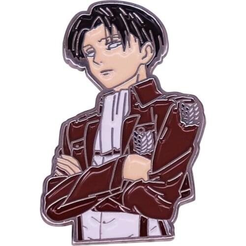 Attack on Titan Humanity Strongest Captain Levi Survey Corps Enamel Brooch Pins Badge Lapel Pin Alloy Metal Fashion Jewelry