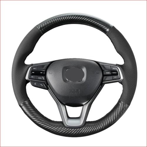 Black PU Carbon Fiber Steering Wheel Cover for Honda Accord 10 2018 2019 Insight 2019