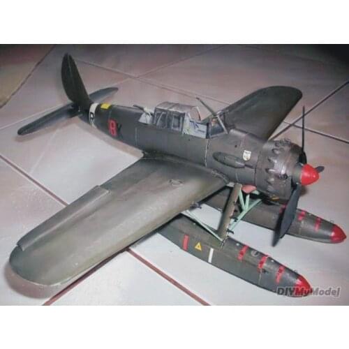 DIYMyModeI German floating aircraft Arado ar-196a-3 DIY Handcraft Paper Model KIT Handmade Toy Puzzles Gift Movie props