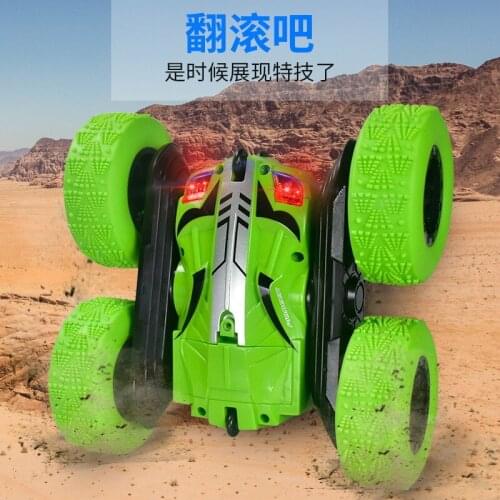 Remote control stunt double-sided dumper roll four-wheel drive car cross-country anti-fall childrens toys can be rechargeable