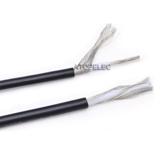 2M UL1533 Shielded Single Core Tinned OFC Copper Wire PVC Insulated Audio Signal Cable 14/16/18/20/22/24/26/28/30 AWG UL1185
