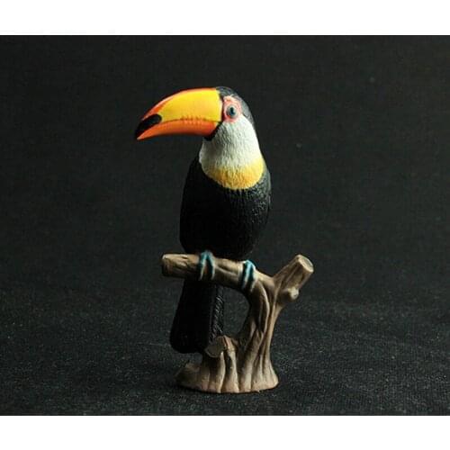 Animal Black Toucan Figurine Model Figures Kids Educational Toys Children Gift Collecitible Doll