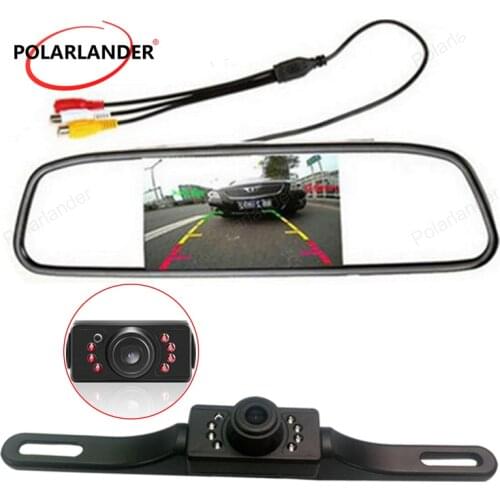 7 LED Reverse Parking Rear Camera IR Night Vision+4.3 Inch LCD Rearview Mirror Monitor+Video Wireless Transmitter & Receiver Kit