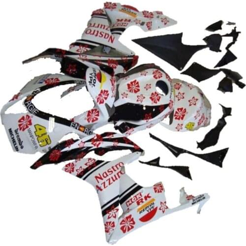 For 600 RR fairing set 07 08 CBR 600RR CBR 600 RR 2007 2008 red flowers white motorcycle parts New HOT Injection fairings kits
