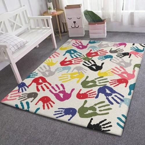 Carpet For Living Room Modern Minimalist Color Artistic Palm Pattern Area Rug Fashion Girl Room Non-Slip Floor Mat Free Shipping