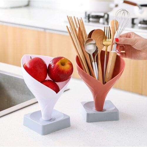 Kitchen drawer organizer plastic funnel cage fruit and vegetable drain rack storage rack spoon Desk organizer storage box