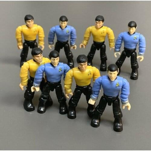 Lot 8PCS Mega Construx Heroes Star Trek Commander Spock & Hikaru Sulu Action Figures Building Bloks Collectibles Kids Toys Rare
