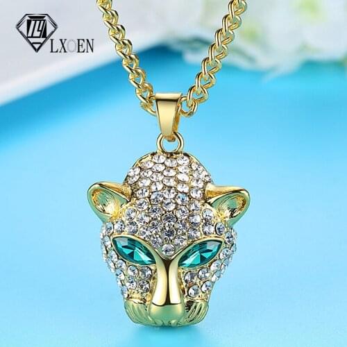 LXOEN Punk Animal Shape Bright Pendants for Hih Pop Fashion Gold Color Party Men Hihpop Necklace Jewelry