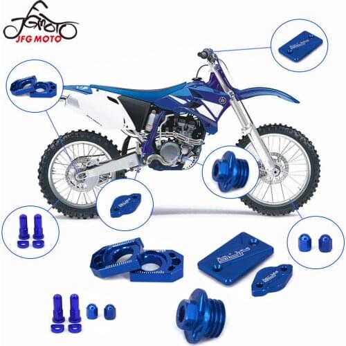 Motorcycle CNC Axle Block Brake Clutch Pump Fluid Reservoir Cover Set For YAMAHA YZ125 YZ250 YZ125X YZ250X WR YZ 250F 450F