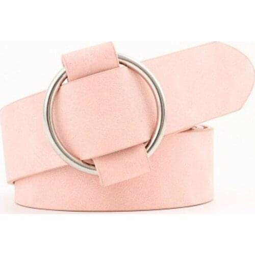 2020 New Creative Needle Round Buckle Leisure Women Belt Youth Fashion Wide Female Candy Pink PU Leather Red Black White Blue
