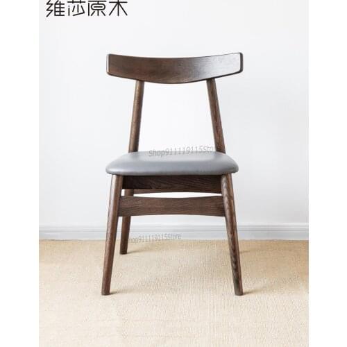 Dining Chair Household Solid Wood Nordic Simple Modern Economic Walnut Oak Environmental Protection Restaurant Study Chair