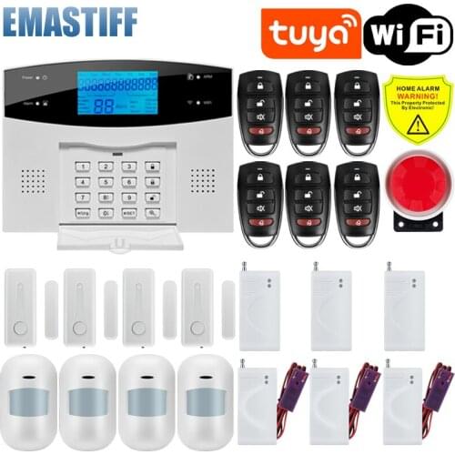 G2BW Tuya Alarm Wireless Home WIFI GSM Home Security With Motion Detector Sensor Burglar Alarm System APP Control Support Alexa