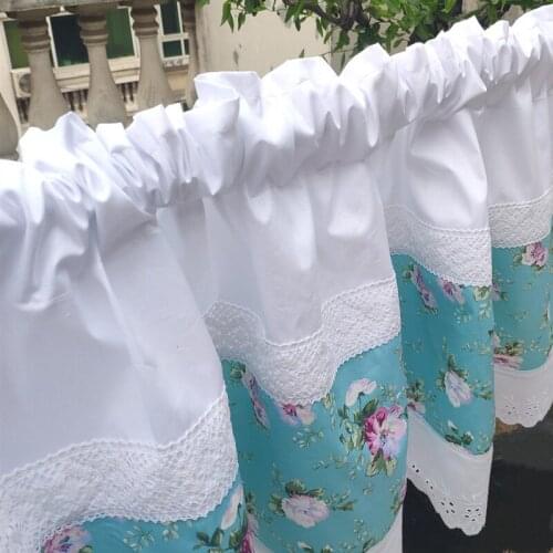 Simple white cotton short curtains. Cotton lace sunshade half curtain. Decorate the cabinet curtains. Coffee curtain