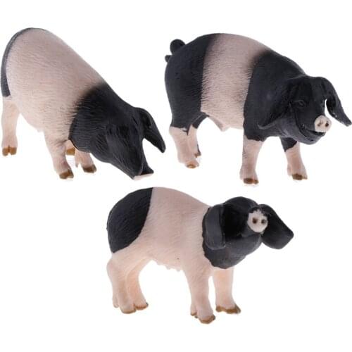 Realistic Farm Animal Playset - Small Pig Porket PVC Model - Easter Eggs Cake Toppers Party Supplies