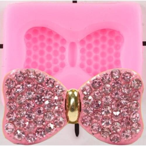 Bow Silicone Mold Cupcake Fondant Molds Baby Birthday Candy Clay Resin Molds Chocolate Cake Decorating Tools