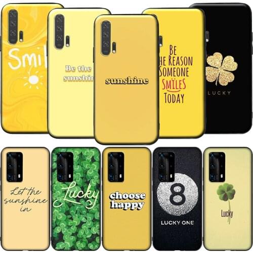 GX87 Happy Lucky Sunshine Quote Silicone Case for Huawei P9 P10 P20 P30 P40 Y6 2018 Y7 Y9 Lite Pro Max Prime Mini