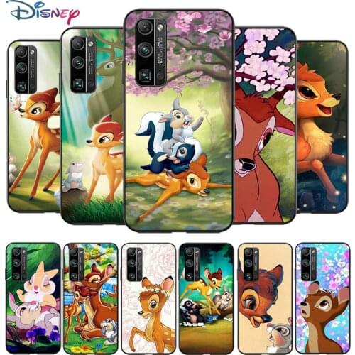 Bambi Cute for Huawei Honor V30 20 Pro X10 9S 9A 9C 9X 8X 10 9 Lite 8 7 Pro Silicone Soft Black Phone Case