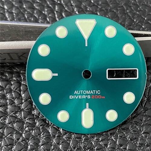Replacement 28.5mm Super C3 Luminous Watch Dial for SKX007 NH36A Movement Watch Enamel Sun Pattern Dial Repair Parts