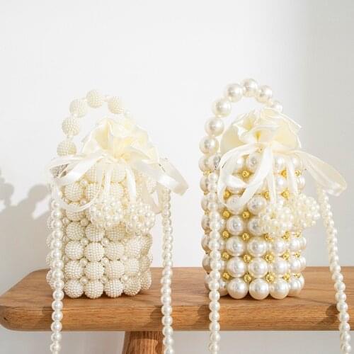 FIRMRANCH new portable pearl bag sweet wind banquet bag party evening bag shoulder bag